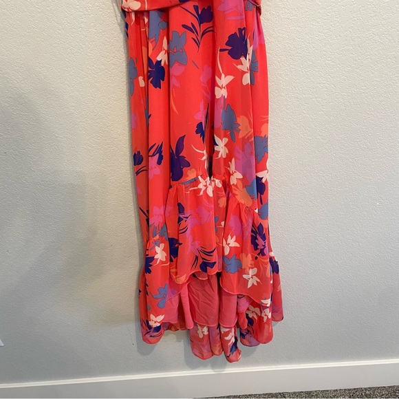 Vince Camuto Pink and Blue Floral High Low Dress Women’s Size 6 - Picture 7 of 16